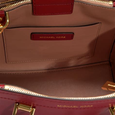 michael kors benning medium leather satchel red|Michael Kors handbags.